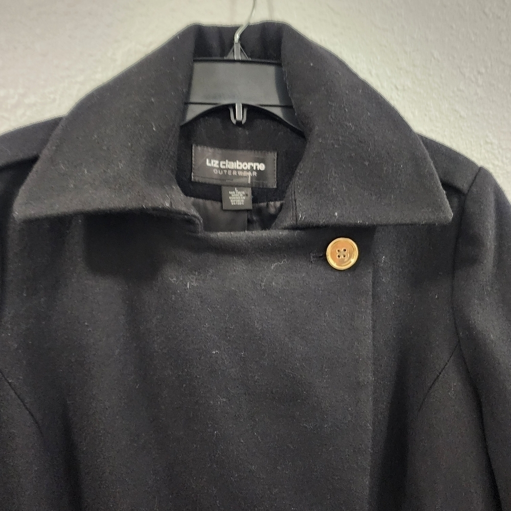Liz Claiborne Outwear Elegant Black Coat for Womens Size L. - Picture 7 of 16